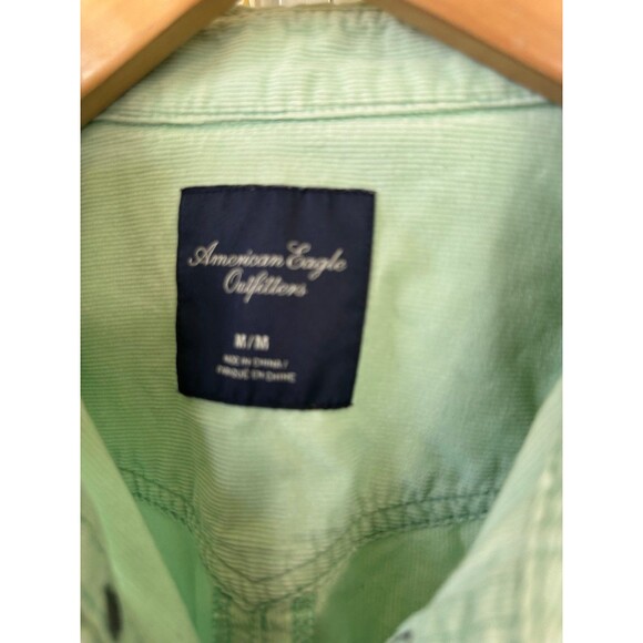 American Eagle Women's Mint Corduroy Snap Button Down Trucker Shacket Jacket M - Picture 6 of 7